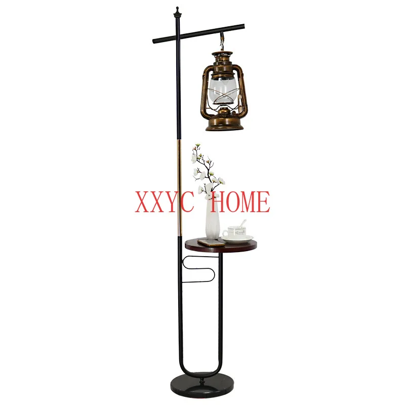 

Retro Living Room Floor Lamp Northern European Style Bedroom Creative Lamps Simple Balcony Barn Lantern