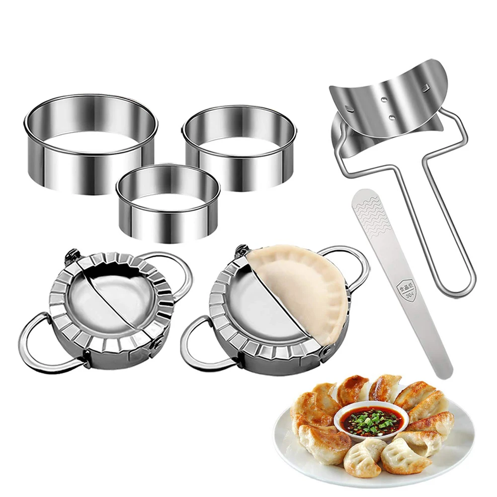 Molde de acero inoxidable para hacer Dumplings, prensa de masa Gyoza, accesorios de cocina