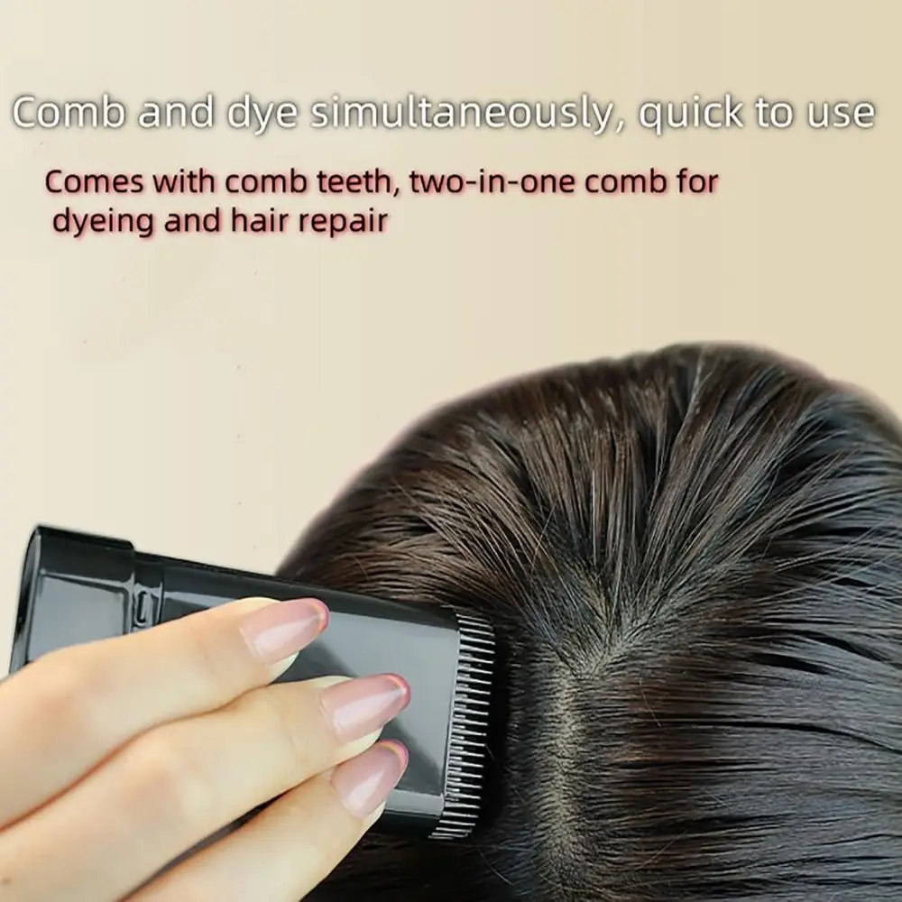 New Waterproof Comb Hair Dye Black Color Sweat-proof 2 in 1 Instant Dye Easy to Use Hair Dye Comb Stick for Gray Hair Coverage