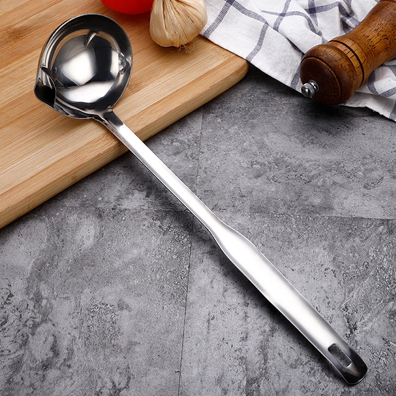 

Stainless Steel Grease Spoon Drain Oil Filter Tool Soup Spoon Household Degreasing Soup Separation Kitchen Gadgets
