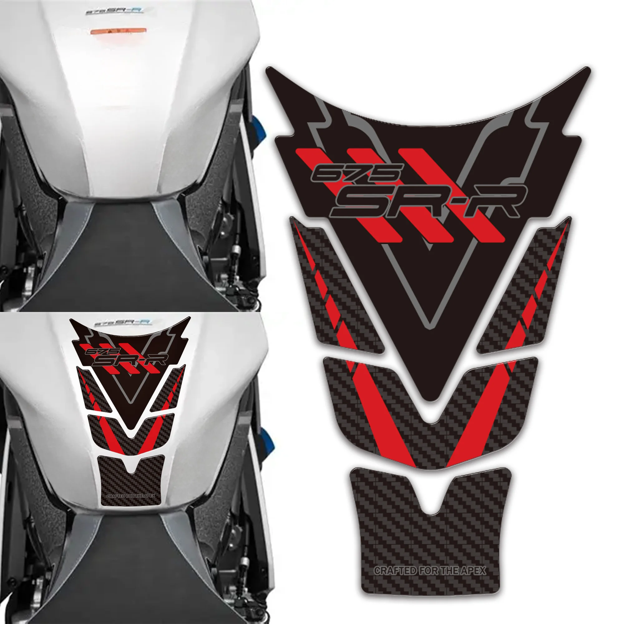 Motorcycle Tank Pad Knee Grip Protection Anti-slip 3D Stickers Decals Accessories For 675SR R 675SR 2025-2026