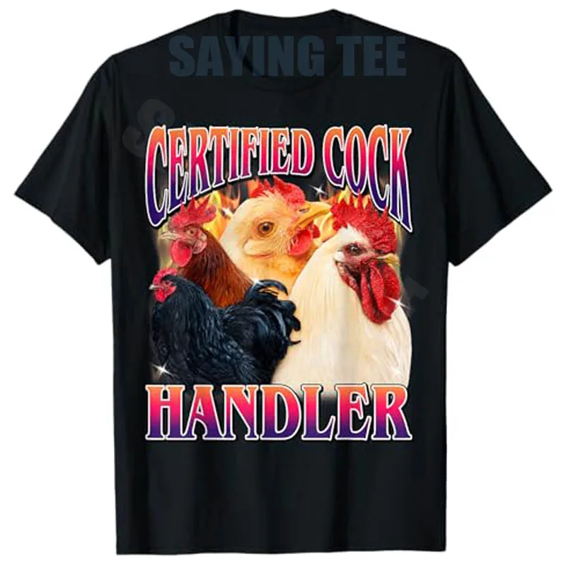 Zertifizierter Hühnerhalter Lustiges, beleidigendes T-Shirt mit Erwachsenenhumor, Bootleg-T-Shirt, Y2K, Bauern, Hühnerliebhaber, sarkastischer Witz, grafisches Spruch-T-Shirt – Detail 3
