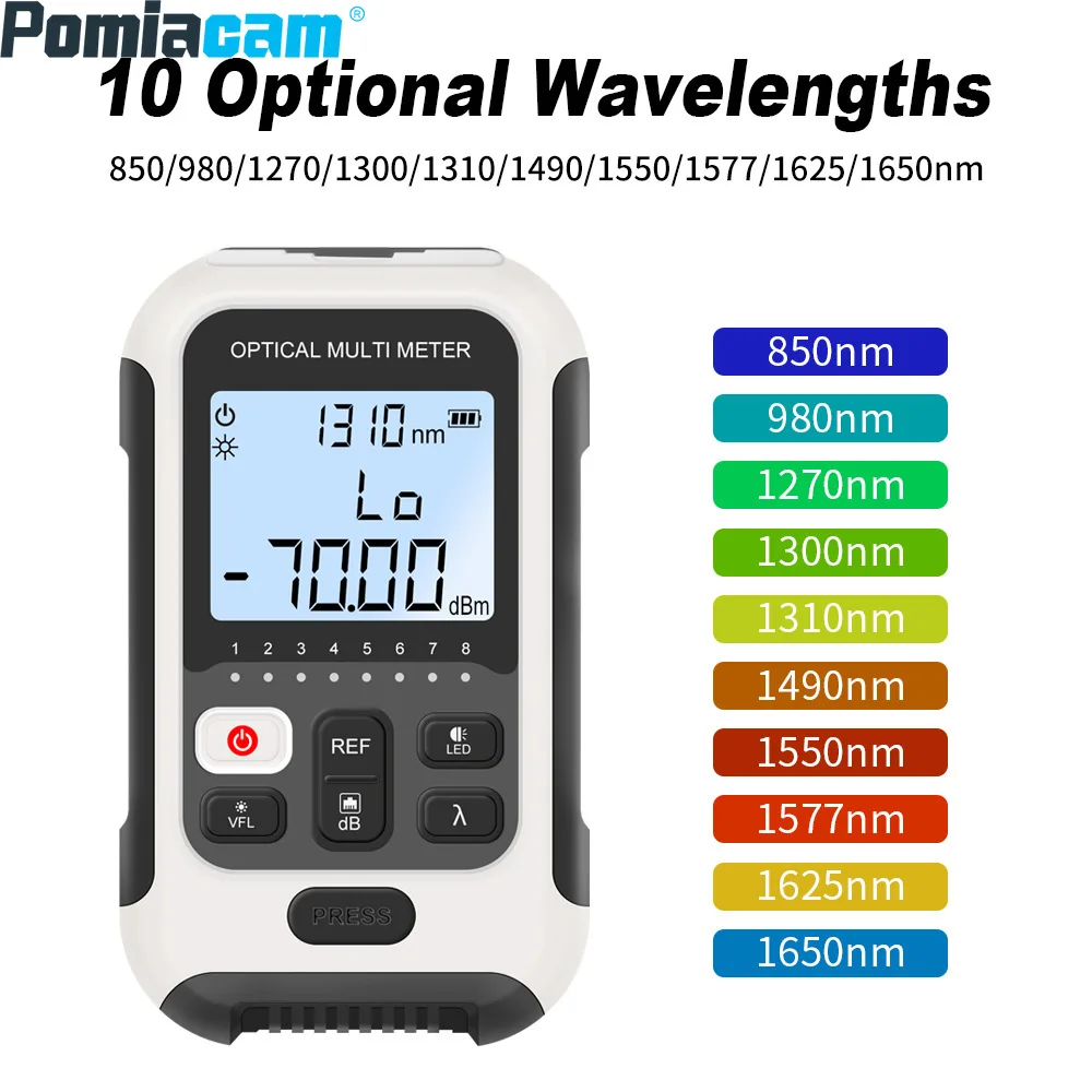 

TM570 Optical Power Meter Fiber Optic Failure Light Attenuation Tester Optic Cable Tester For SC/FC Connector With Led Lighting