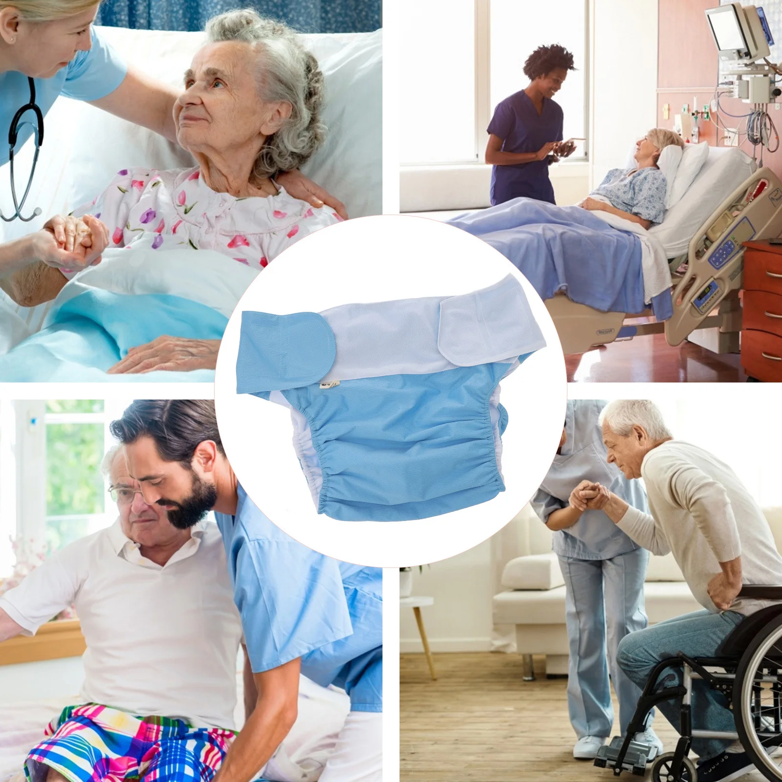 

2pcs Washable Cloth Diapers Reusable Incontinence Pants Waterproof Adult Diaper For Men Women Overnight Protection Leakproof