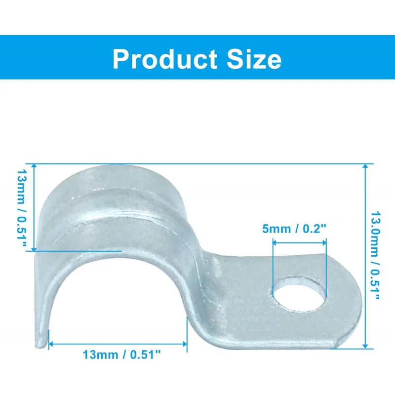 25 قطعة 0.5 Emt قناة المشبك أشرطة الأنابيب ، 1/2 بوصة الزنك مطلي الصلب ثقب واحد قوس تحديد #4
