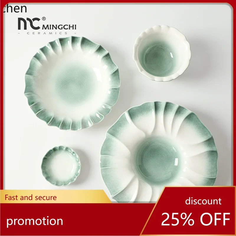 

Zml retro creative ceramic minimalist bowl, plate, and dishware set