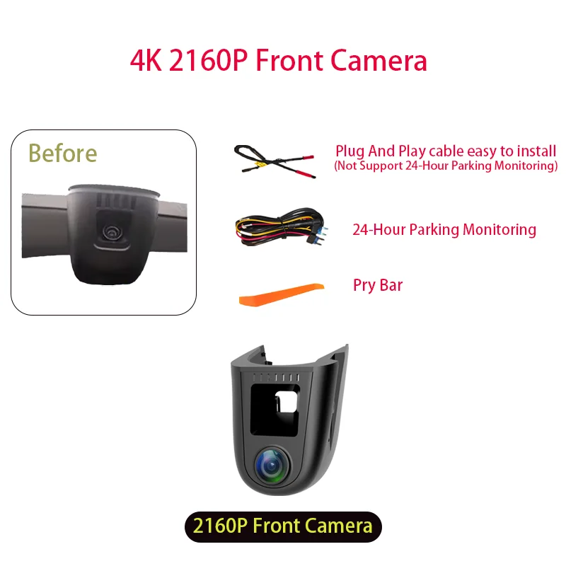 Plug & Play 4K Wifi Dashcam Camera Auto DVR voor Audi A1 A3 A4 A5 A6 A7 A8 Q3 Q6 Q7 Q8 S3 S4 S5 S6 S7 S8 RS3 RS4 RS6 2012-2026
