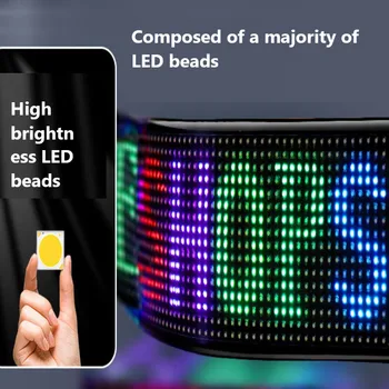 LED car flexible display, USB 5V matrix pixel panel RGB pattern Graffiti scrolling text animation screen with car shop APP.