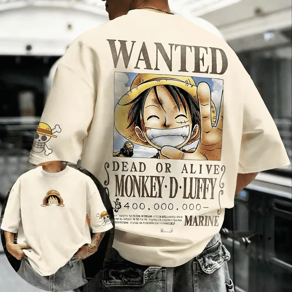 2026 New Hot Summer Unisex Cotton T-shirt ONE PIECE Monkey D. Luffy Product Anime Printed Oversized Loose Parent Child