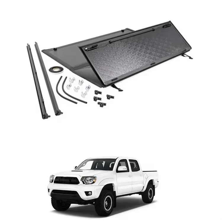 

4x4 Accessories HARD 3-Fold Tonneau Cover With LED Light Designed for 05-15 Tacoma Double Cab 5ft/6ft (with Utility Track)