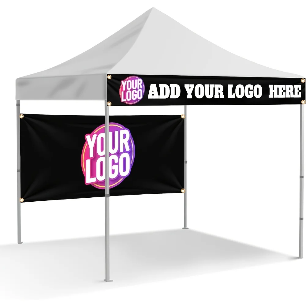 1pc Custom Canopy Tent Banner And Optional Valance Banner for Display, (Solely Banner & Valance, No Canopy And Frame) with Holes