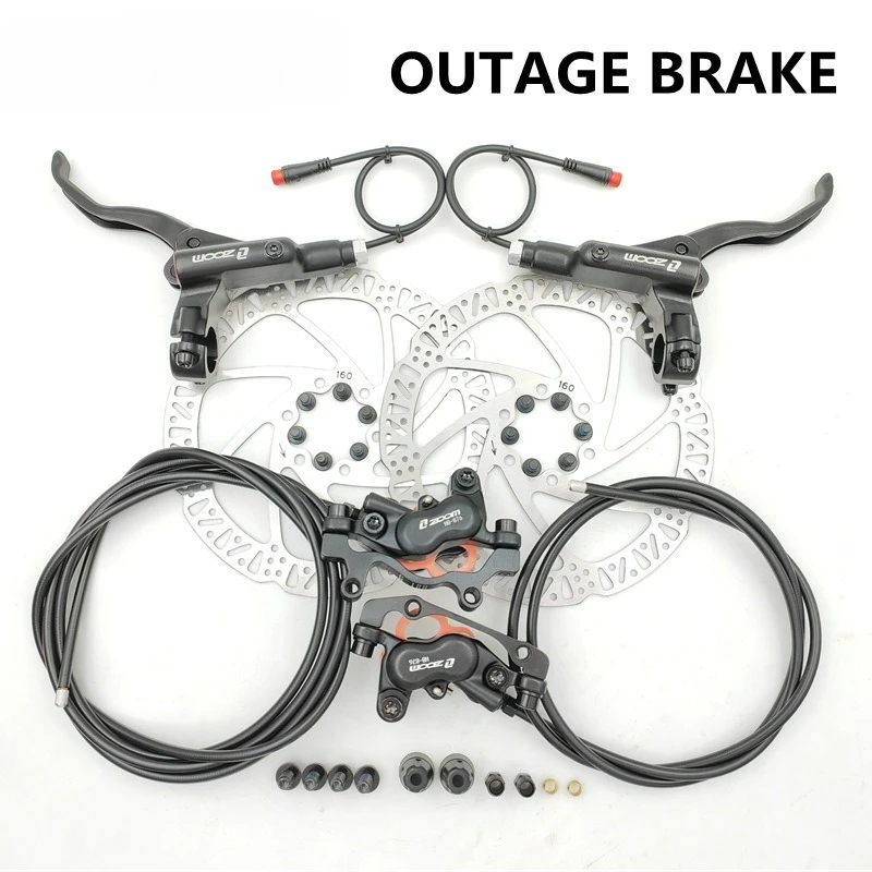 Electric folding bicycle oil brake power-off hydraulic disc brake four-piston double-action assembly modified brake