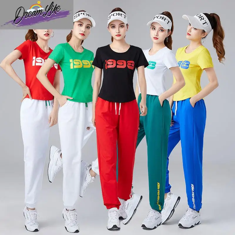 

New Sport Performance Suit Square Dance Costume Ghost Step Dance Fitn Tae Kwon Do Stage Performance Women's Outfit