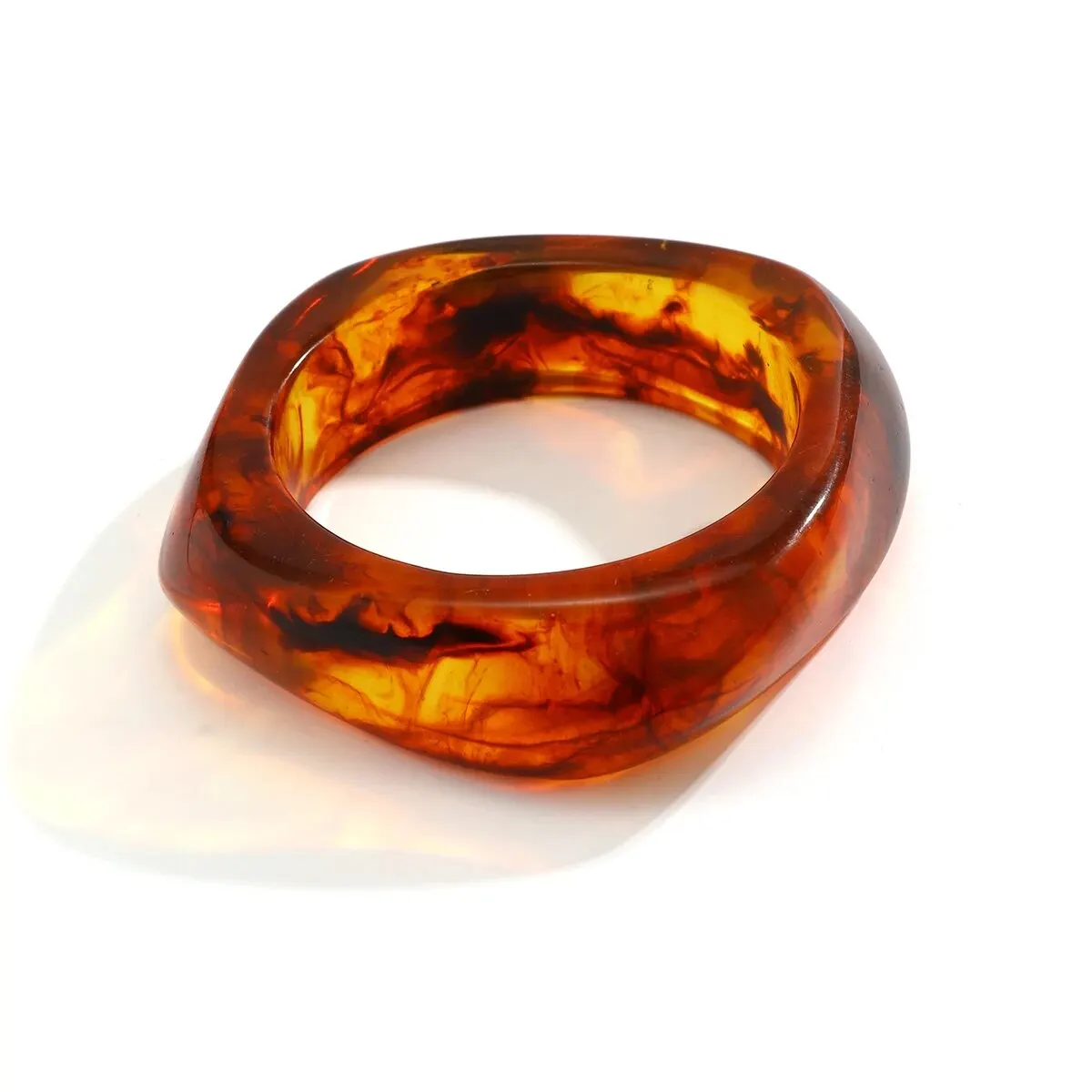 Vintage Coloful Irregular Acrylic Resin Chunky Bangles for Women Kpop Geometric Chunky Charm Bracelets Couple Jewelry Pulseras image 5