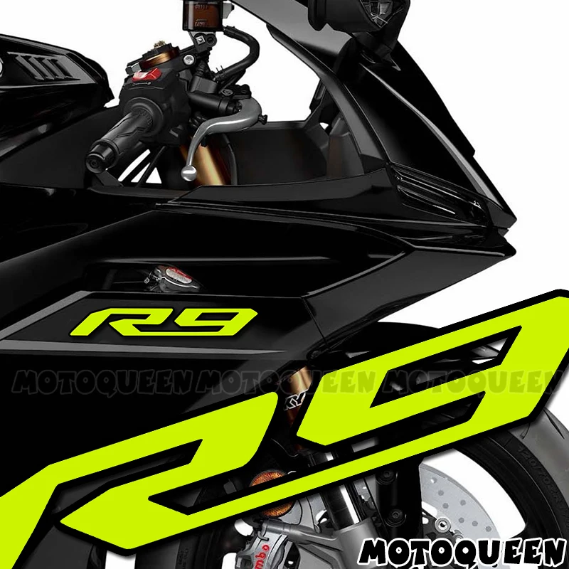 For R9 Decal Sticker Motorcycle Fairing Body Fuel Tank Pad Side Emblem Label Logo Decoration Reflective Decals Stickers