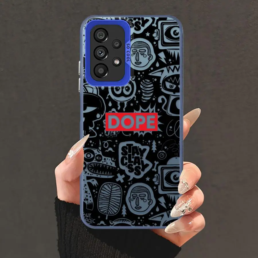 Black Graffiti Phone Case for Samsung Galaxy A21s A22 A23 A24 A25 A31 A32 A33 A34 A35 A51 A52s A53 A54 A55 Cover