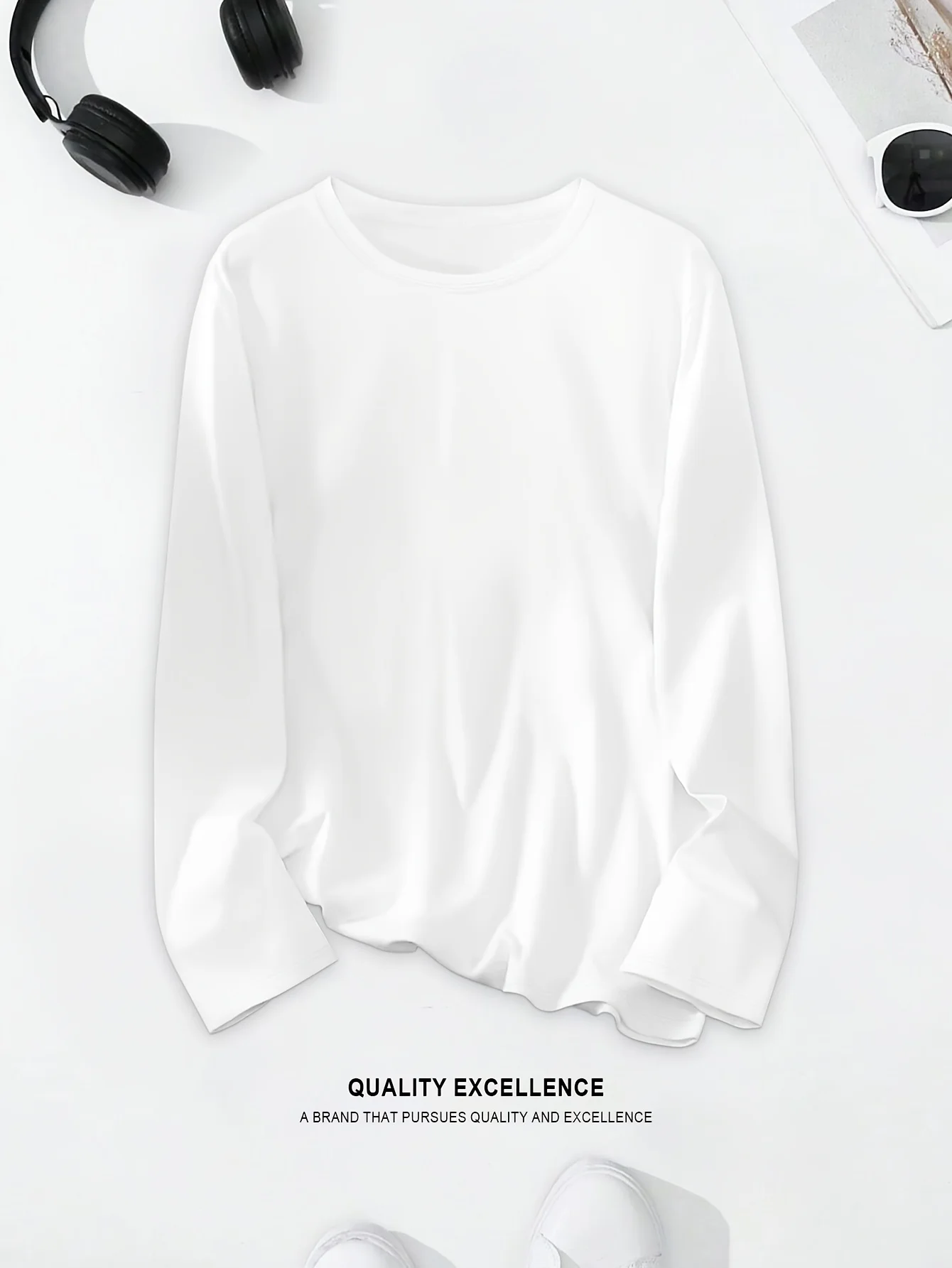 

Осенне-зимняя женская однотонная универсальная футболка молодежного стиля с длинными рукавами, удобная и модная