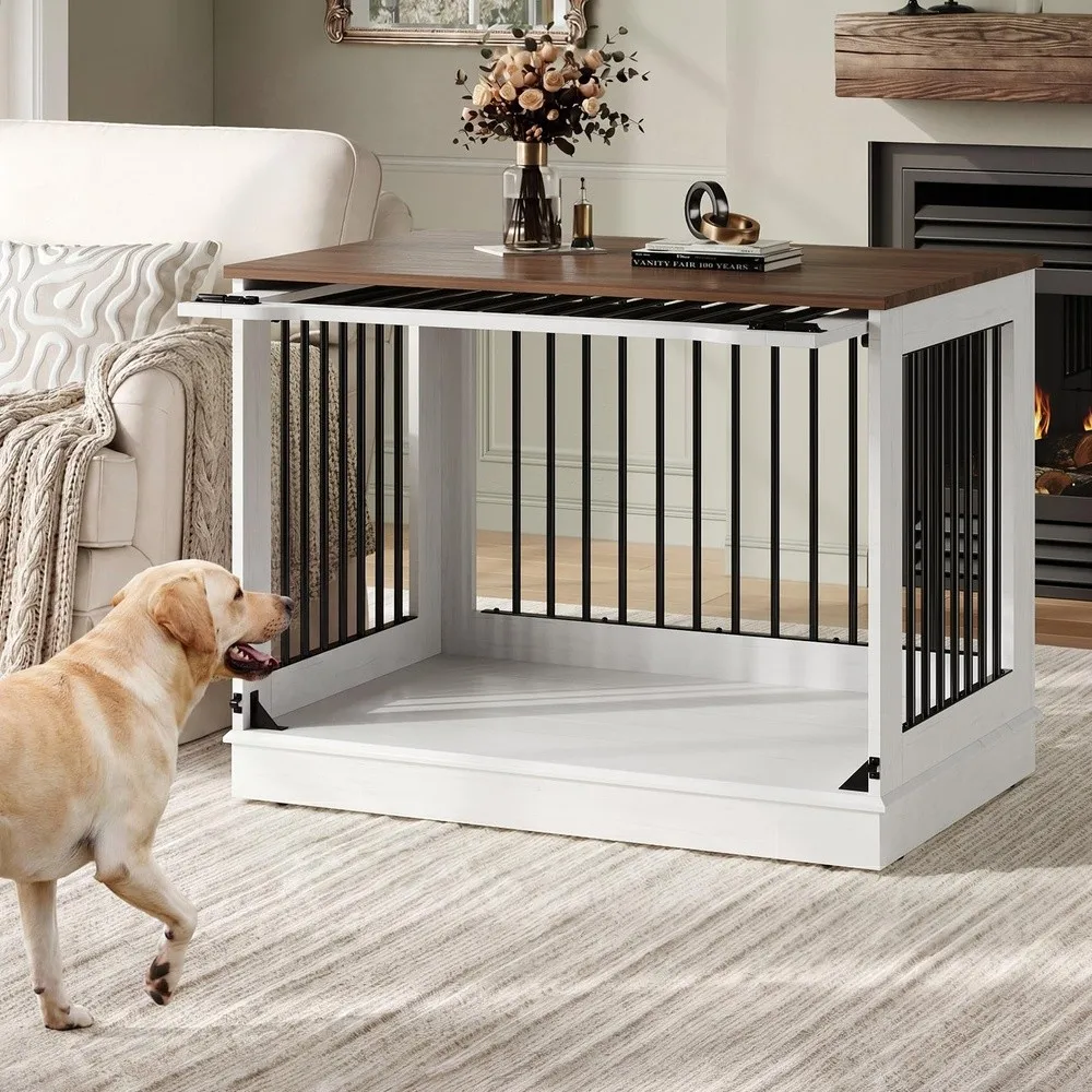 37 Inch Flip Up Door Dog Crate Furniture for Large Dogs