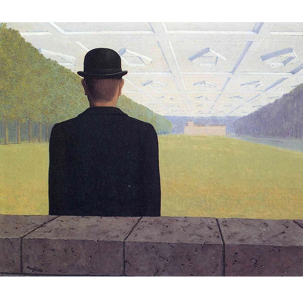 

Hand painted high quality reproductio of The great century by Rene Magritte Cityscape oil painting on canvas Wall decoration art