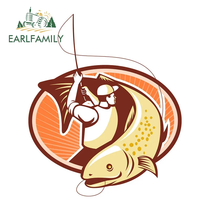 EARLFAMILY 13 سنتيمتر x 10.9 سنتيمتر ل الأسماك ملصقات السيارات مضحك الفينيل اكسسوارات السيارات ملصق مائي مقاوم للماء Campervan ركوب الأمواج واقية من الشمس الشارات