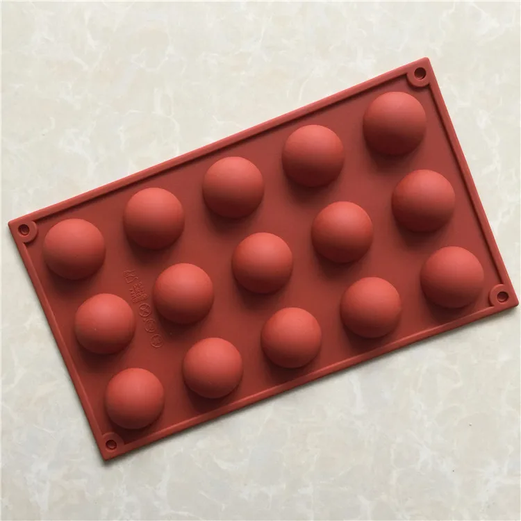 15 Small Semi-round Silicone Cake Mold, Chocolate Mould XG153