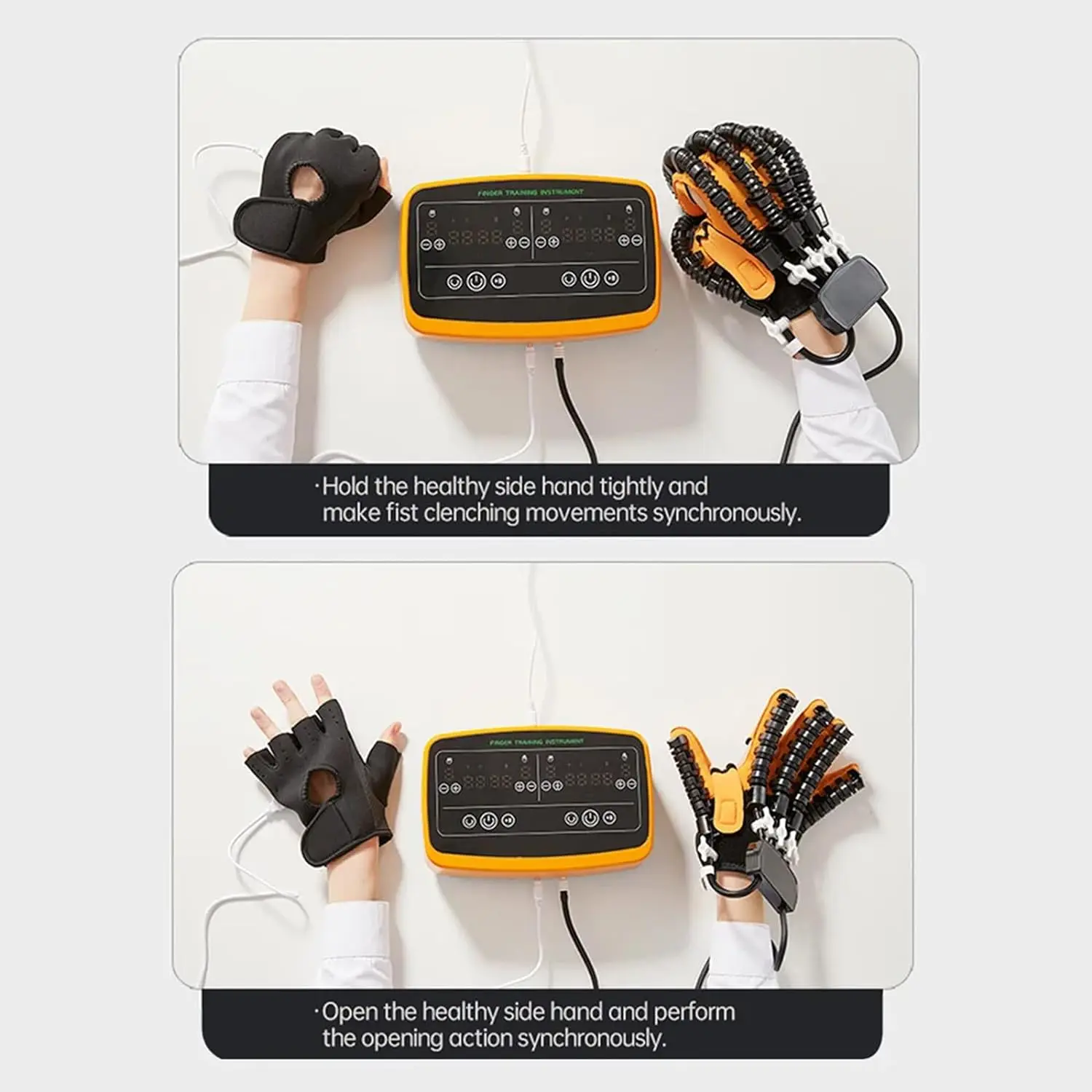 Both hands Stroke Mirroring Rehabilitation Robot Gloves Hand Hemiplegia Cerebral Infarction Training Equipment Finger Exerciser