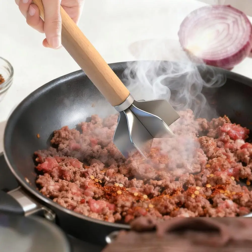 Manual Meat Chopper 304 Stainless Steel Food Smasher Kitchen Utility Tool For Ground Beef Burger Patty Potato Vegetable Mashing