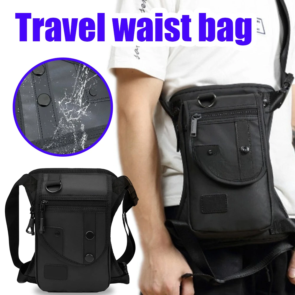 

Oxford Thigh Bag for Men Drop Leg Pouch Motorcycle Accessories Water Resistant Hip Bag Leg Fanny Pack For Men Women Gift Black