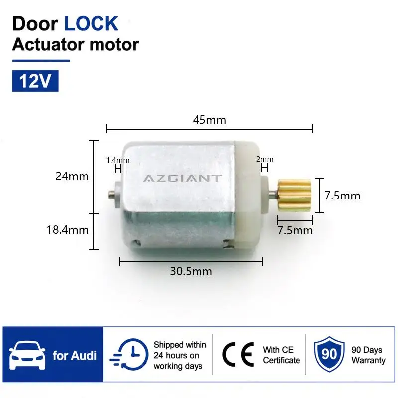 Car Center Control Door Lock Actuator Motor for 2010-2017 Audi Q5  Front Left Right Side 12V 10000-20000 RMP