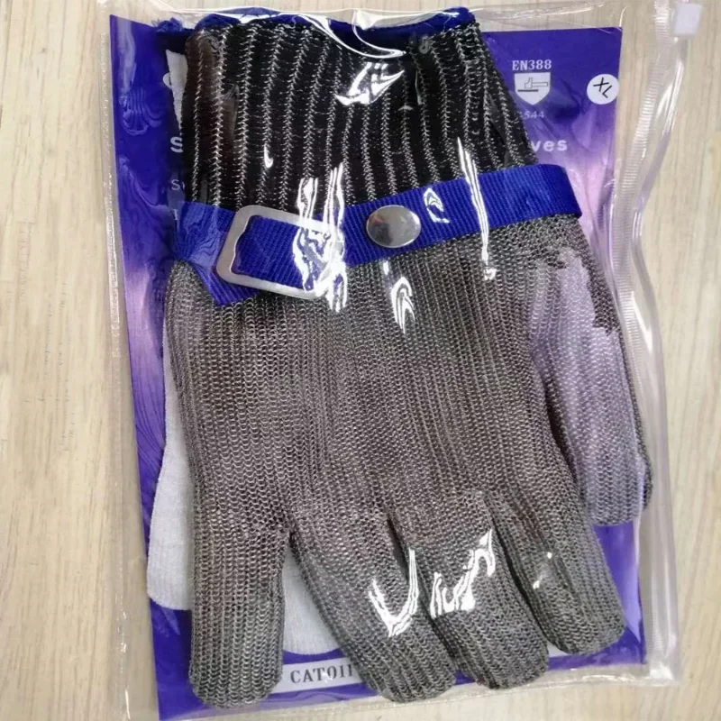 Cut-resistant Stainless Steel Wire Gloves Anti-cut  Woven Safety Working Gloves Cutting Fish-killing Metal Iron Kitchen Gloves