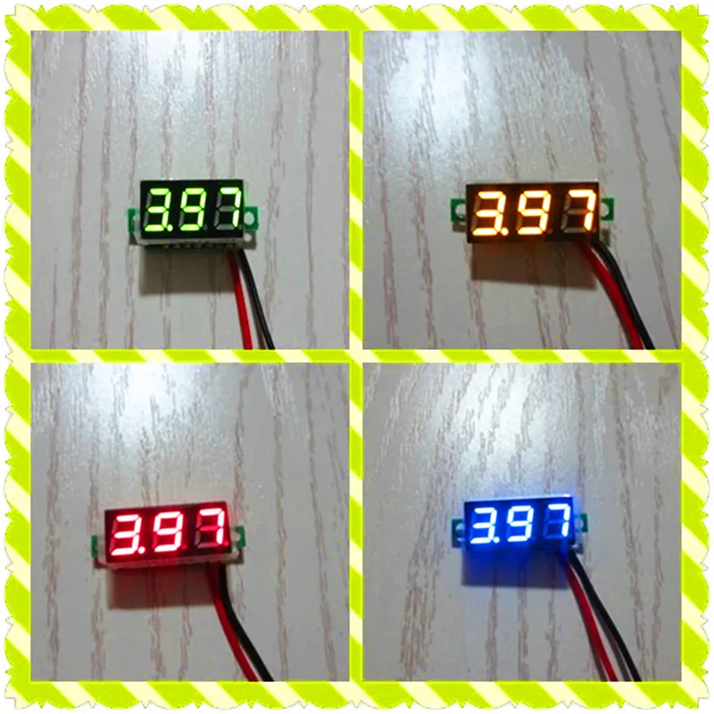 

0.28 inch ultra small digital DC voltmeter module display adjustable two wire DC2.5-30V reverse connection protection