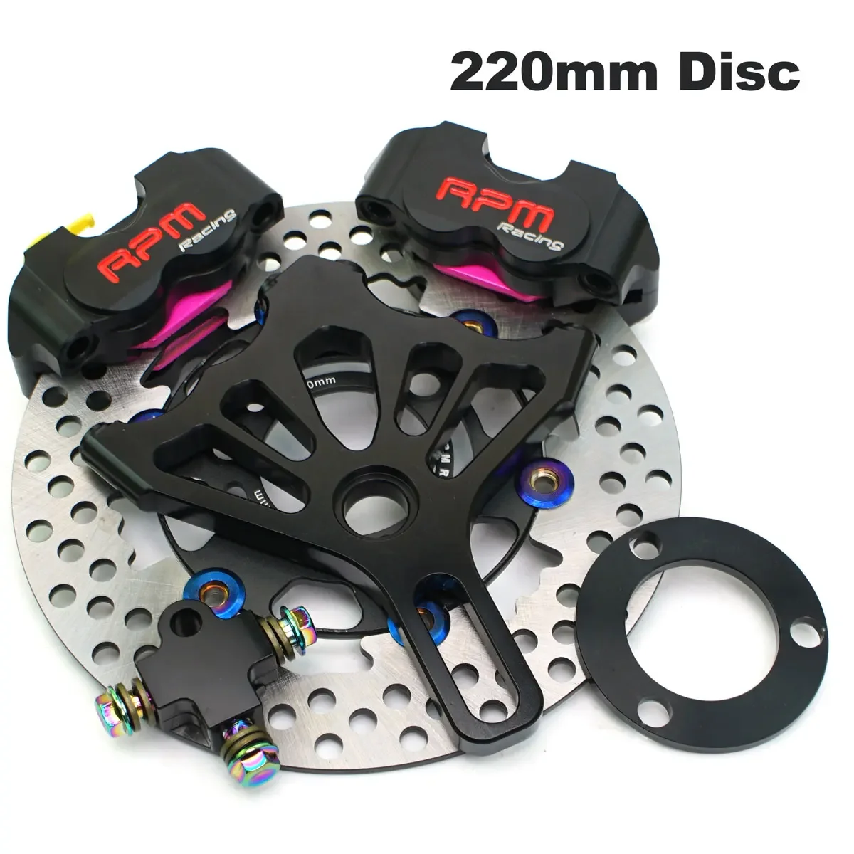 Motorcycle RPM Rear Brake Caliper disc Adapter 4xPiston Brake Caliper bracket For Double Rpm Brake Caliper Modification