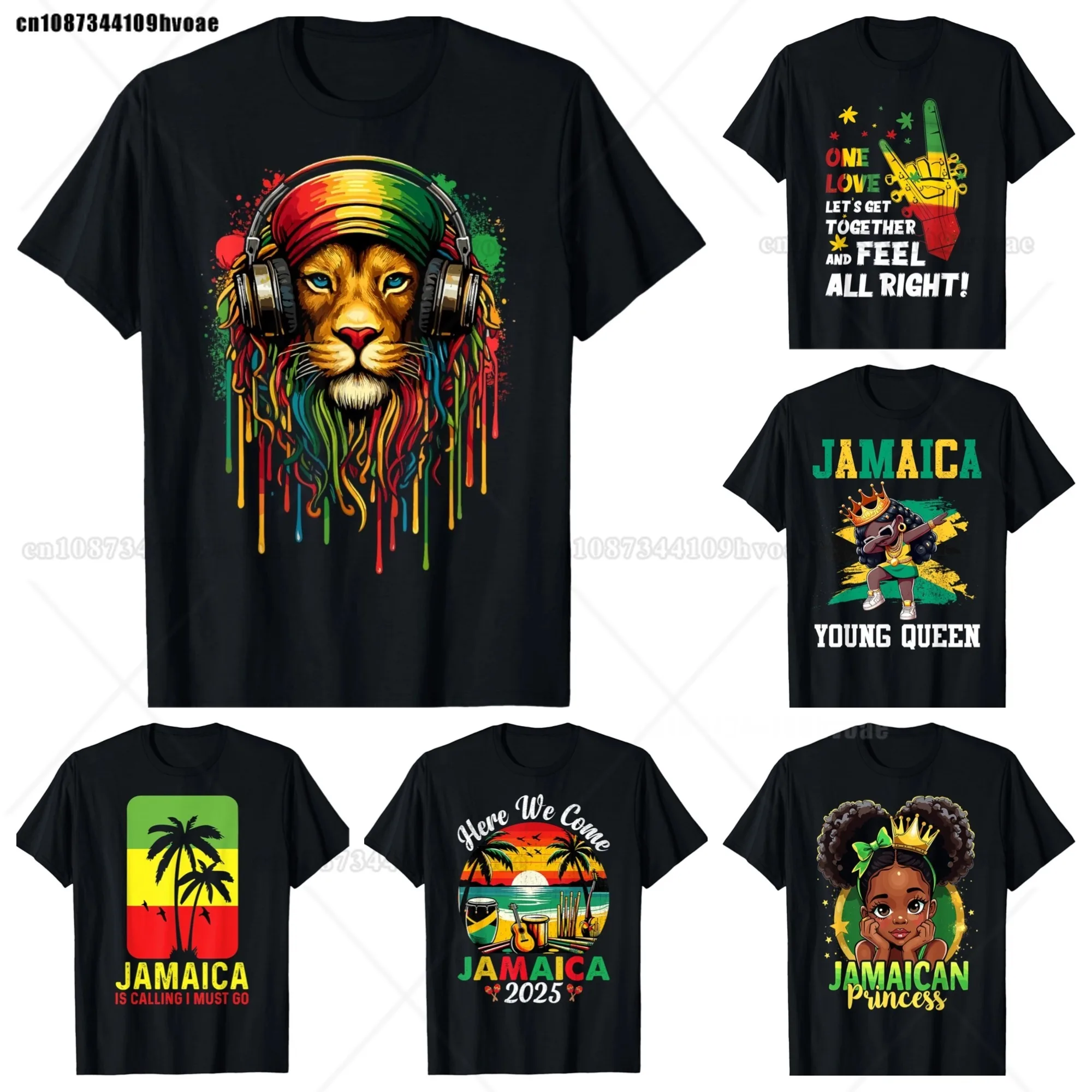 

Rasta Reggae One Love Ямайка Ретро Винтаж Спортивные футболки с флагом Ямайки Графическая хлопковая уличная одежда с короткими рукавами Подарки на день рождения