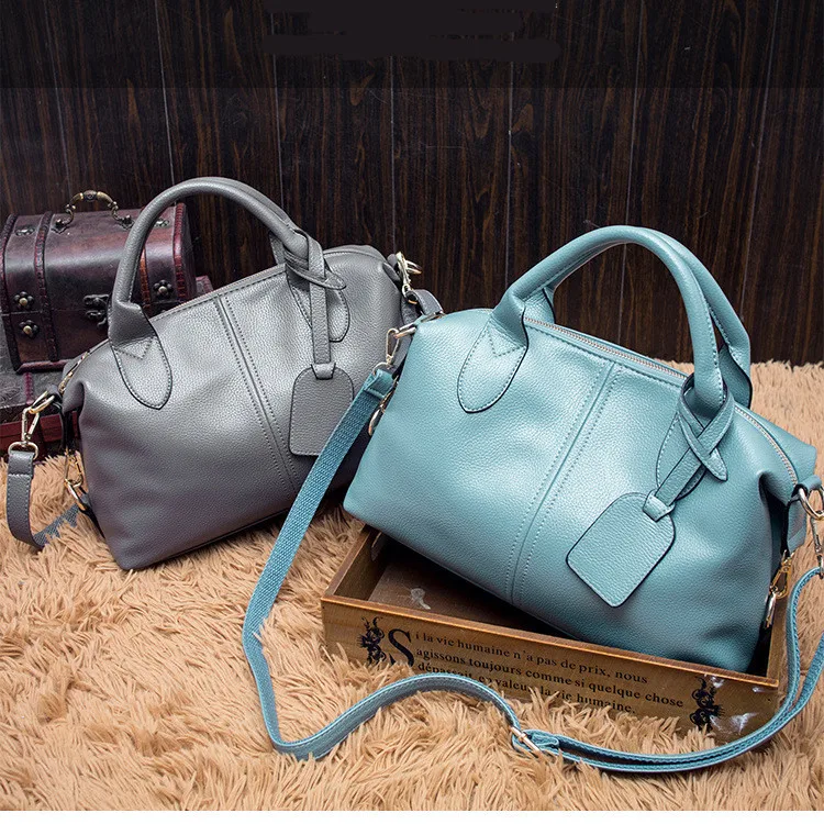 Elegant Boston Shoulder Bag for Women New High Quality Leather Ladies Handbags Luxury Designer Female Daily Tote Messenger Bags
