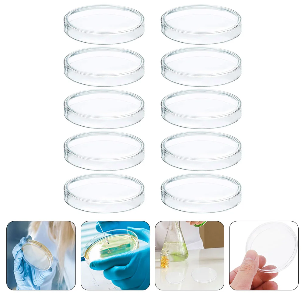 

10 Pcs Food Containers with Lids Disposable Petri Dish Organic Plates Transparent Chemistry Tray