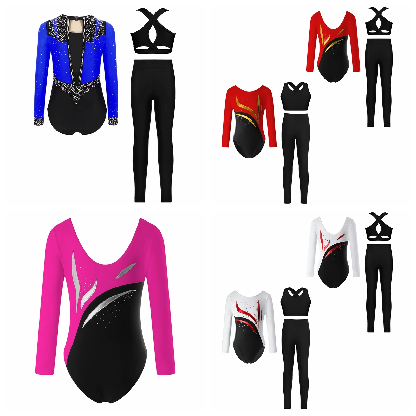 Teens Exercise Dancewear Ballerina Girl Kids Gymnastics Leoatrds Acrobatic Performance Jumpsuit Children's Ballet Dance Leotard