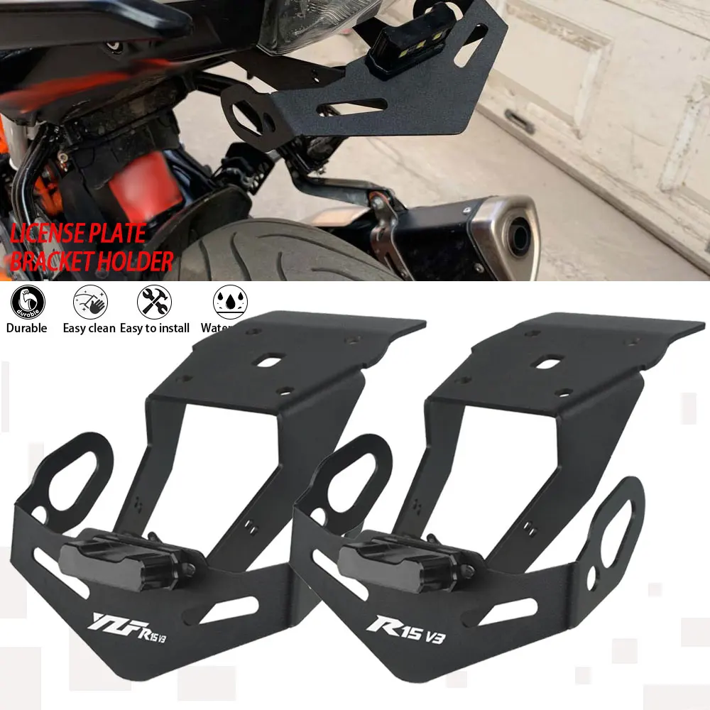 FOR YAMAHA YZF R15 V3 2017 2018 2019 2020 2021 YZFR15 R15V3 2022 2023 Motorcycle CNC License Number Plate Frame Holder Bracket