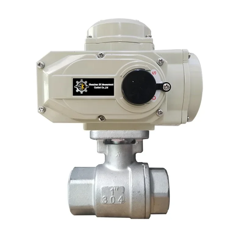 220V DN25 1 inch BSP NPT Thread stainless steel 304 Electric Actuator on/off type 2 piece Motor Operated Ball Valve