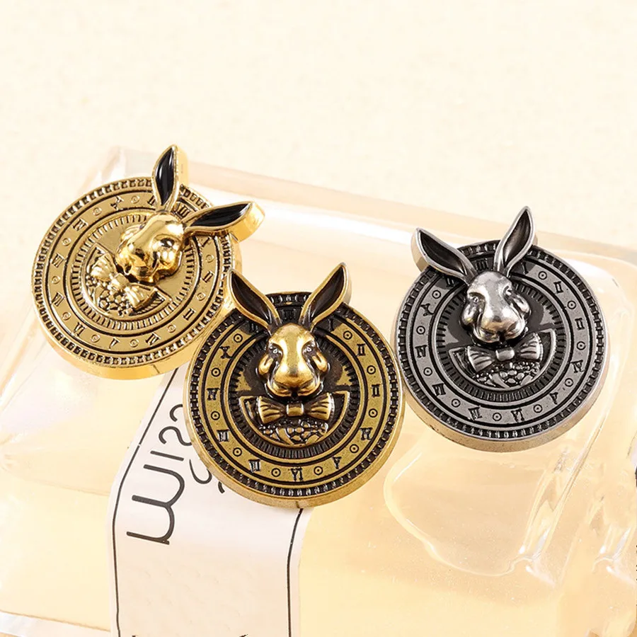 10Pcs Of 18/23mm Exquisite Metal Rabbit-shaped Buttons for Knitted Sweater with Design Sewing accessories wholesale