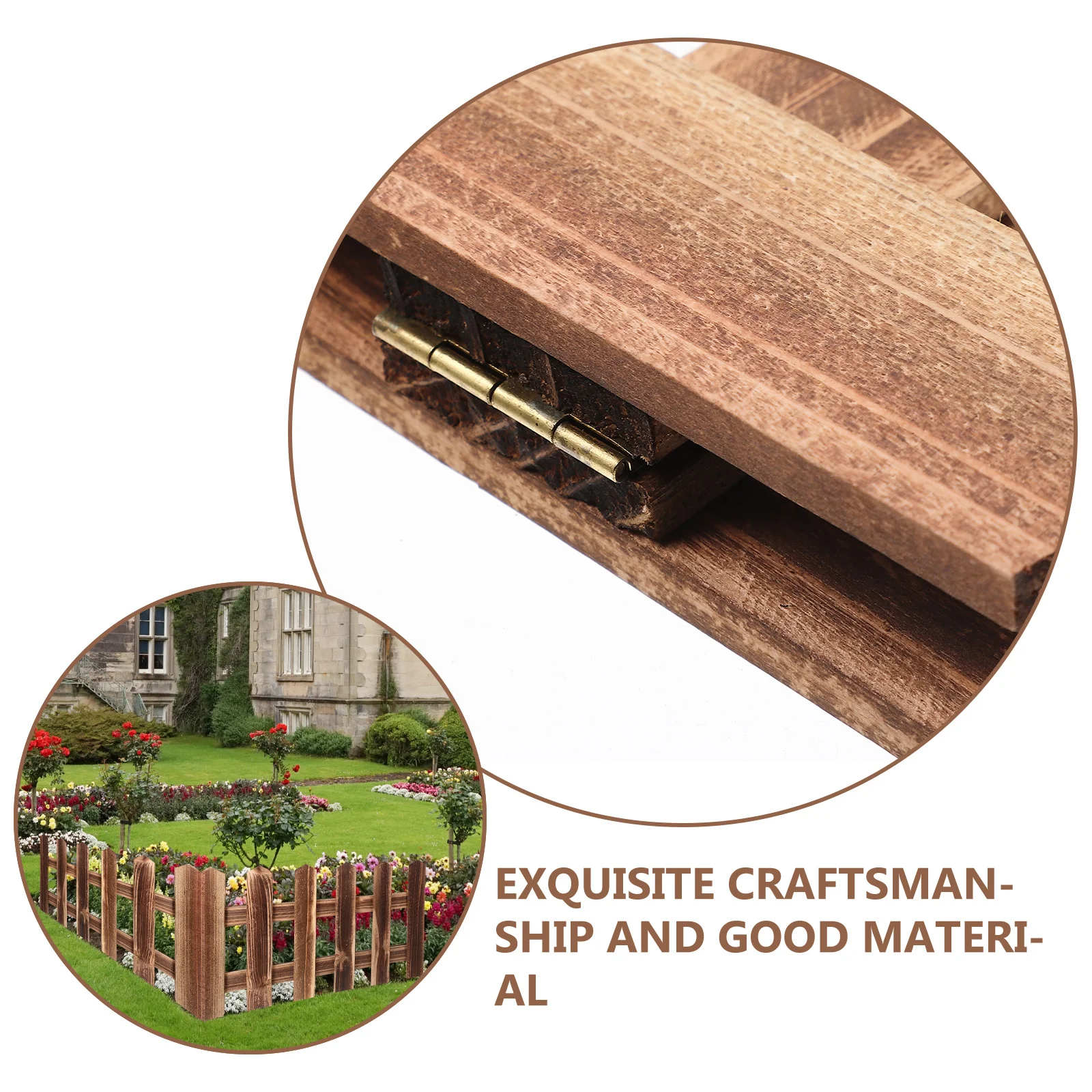 

Wooden Garden Fence Outdoor Decorative Border Landscape Flexible Lawn Edging Natural Wood Fence for Yard Balcony Park