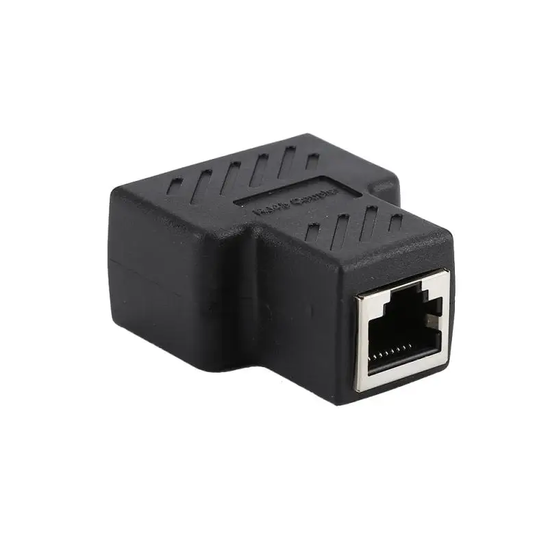 1 to 2 ways rj45 female splitter connector lan rg rj 45 cat6 cat5e cat5 stp shielded ethernet network cable adapter Hot 2022