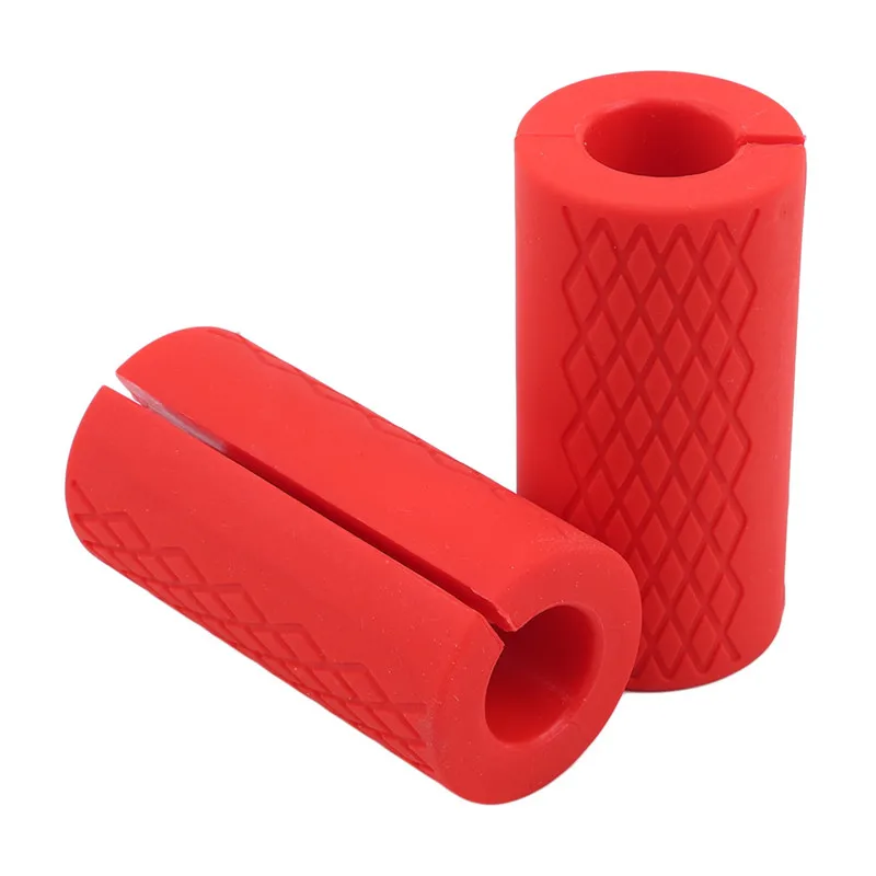 1 paio di impugnature per manubri con bilanciere maniglie per barre spesse Pad antiscivolo in Silicone maniglie per barre spesse Pull Up impugnatura grassa per sollevamento pesi