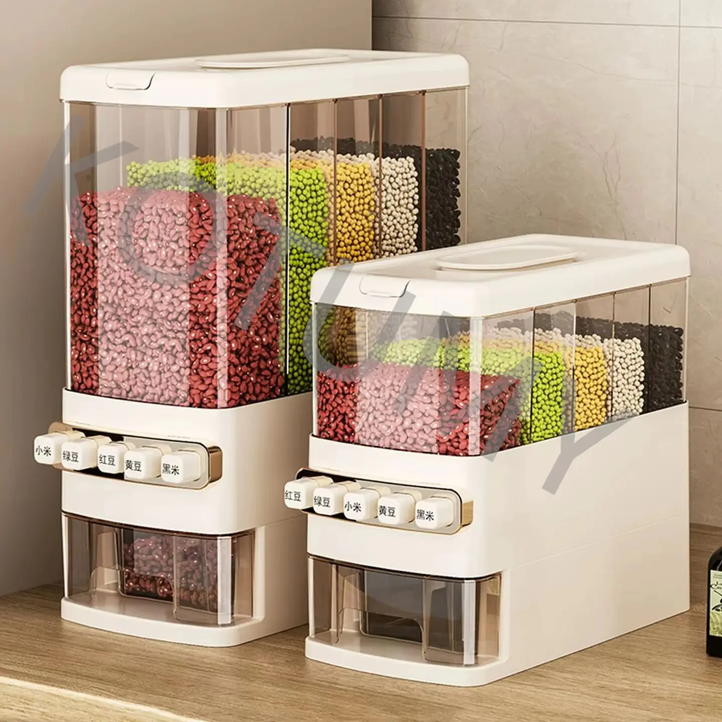 Food Grade Grain Storage Dry Food Dispenser Kitchen Moisture Proof Grain Storage Separate Bucket