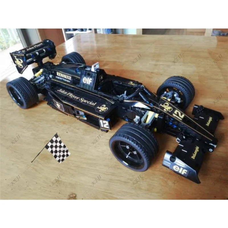 KEJI MOC-70614 John Player Special F1 Racing Sports Car Formula 1 1:8 Model Building Blocks Bricks Kit Adult Toys Christmas Gift