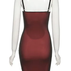 İnce örgülü çift katmanlı kadın bodycon parti kolsuz, elastik bandaj, bölünme eğilimi, giysiler, clubwear, ince, seksi, 2023 giysi, bandaj için en çok satılan 8 ürün-no. 6