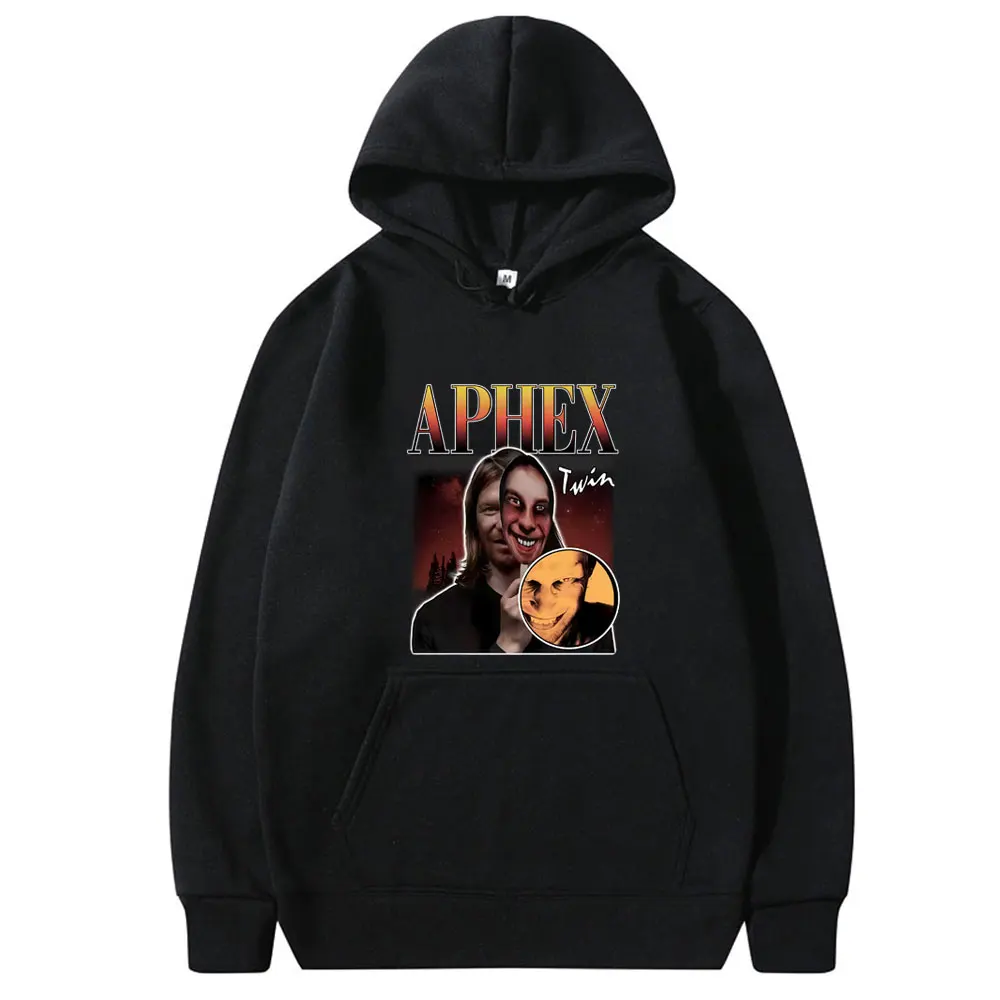 

Singer Aphex Twin Graphic Hoodie Men's Women Clothing Fashion Retro Oversized Hooded Sweatshirt Unisex Casual Pullover Hoodies