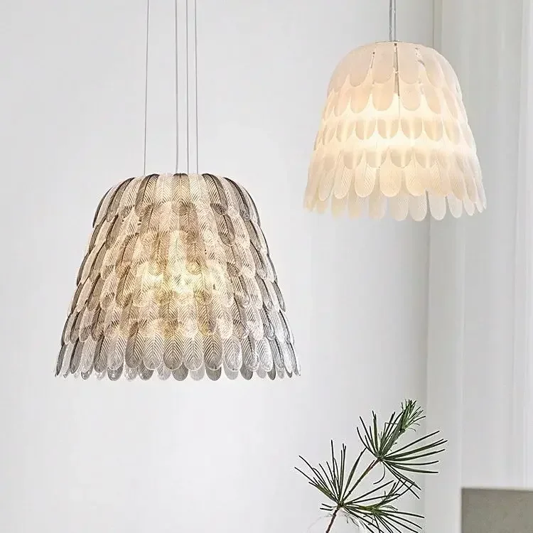 Modern minimalist design feather LED chandelier for living room dining room bedroom home decoration art chandelier