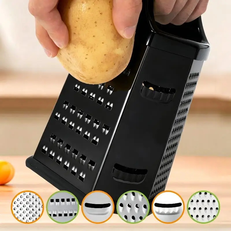 Multifunctional 6-Sided Vegetable Grater Stainless Steel Slicer Shredder Lightweight for Outdoor Picnic Kitchen Use