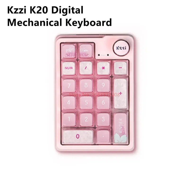 Imagem -06 - Kzzi-teclado Bluetooth sem Fio Teclados Rosa de Personalização para pc Acessórios de Computador Presente 19 Teclas Mode Number Pad 2.4g K20