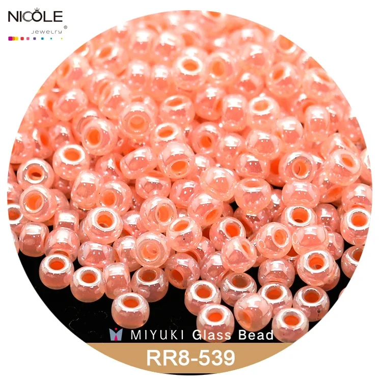 Miyuki Round Beads 3mm 8/0  Ceylon Inside Dyed Series Japanese Seed Bead for Necklace Earring Bracelet Jewelry Making